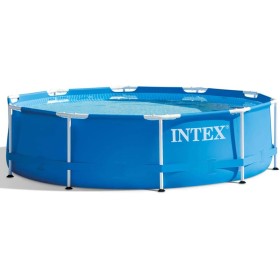 Intex 28202UK 10ft x 30in Metal Frame Swimming Pool with Filter Pump, 4,485 Liters, Blue, 305x76 cm