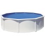 Piscina de Acero Elevada,Forma Redonda con Aspecto Acero Blanco. Piscinas Desmontables para Jardín 300 x 120 cm - Piscina Gre
