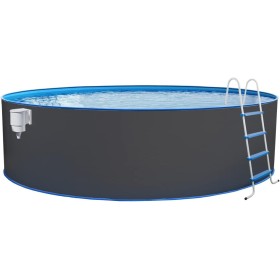 Steinbach Nuovo - Piscina de Pared de Acero, 350 x 120 cm, Color Antracita