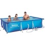 BESTWAY 56411 - Piscina Desmontable Tubular Infantil Deluxe Splash Frame Pool Azul 300x201x66 cm con Depuradora de cartucho de