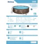 Bestway Power Steel Deluxe 366 x 100 cm, Piscina Redonda con Marco de Acero Estable en Juego Completo, ratán, Color Marrón