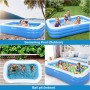 Duerer Piscina Hinchable Rectangular Piscina Infantil Inflable, Piscina Familiar En El Patio Trasero, Fiesta AcuáTica De Verano,