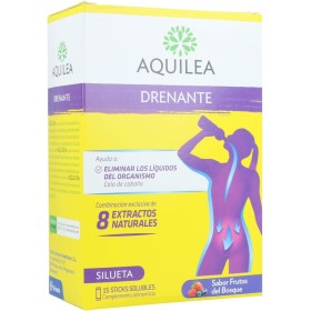 AQUILEA Drenante 15 Sticks Solubles Sabor Frutas del Bosque - Para Eliminar Líquidos - Con 8 Extractos Naturales - Complemento