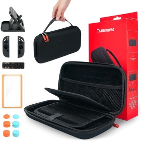 TRANSNOVO Funda para Nintendo Switch 2 con Accesorios – Estuche Rígido con 24 Ranuras para Tarjetas de Juego, Protector de