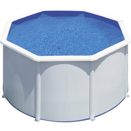 Piscina de Acero Elevada,Redonda con Aspecto Acero Blanco. Piscinas Desmontables para Jardín 240 x 120 cm - Piscina Gre