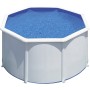 Piscina de Acero Elevada,Redonda con Aspecto Acero Blanco. Piscinas Desmontables para Jardín 240 x 120 cm - Piscina Gre