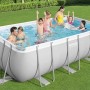 Bestway 56456 Power Steel – Piscina exterior rectangular 412 x 201 x 122 cm, bomba de filtrado, escalera y dosificador