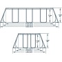 Bestway 56456 Power Steel – Piscina exterior rectangular 412 x 201 x 122 cm, bomba de filtrado, escalera y dosificador