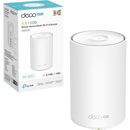 TP-Link Deco X10-4G (1 paquete) AX1500Mbps Wi-Fi 6 4G Router con ranura SIM, router WiFi de malla LTE-Advanced Cat6, cobertura