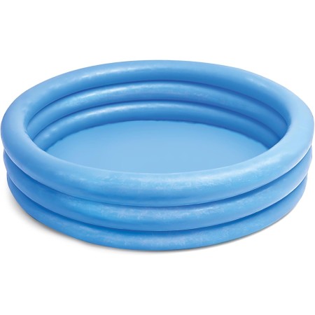 Intex 59416NP Crystal Blue Three Ring Inflatable Paddling Pool, Redondo, Multicolor, 2 - 7 años 1.14m x 25cm
