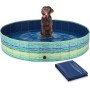 Navaris Piscina para Perros de PVC - Piscina Plegable para Mascotas con Lona Protectora - Bañera Redonda de plástico 160 x 30 cm