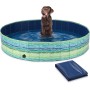 Navaris Piscina para Perros de PVC - Piscina Plegable para Mascotas con Lona Protectora - Bañera Redonda de plástico 160 x 30 cm