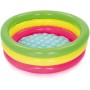 BESTWAY 51128 - Piscina Hinchable Infantil Summer 70 x 24 cm Estructura 3 Anillos y Suelo Hinchable Colores Para Niños Mayores
