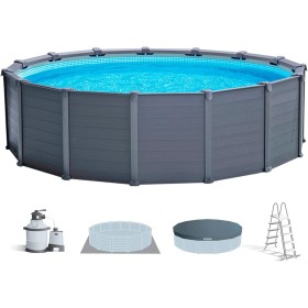 Intex 26384NP - Piscina desmontable graphite grey panel intex - 478x124 cm, 16 500 litros