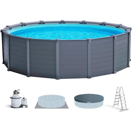 Intex 26384NP - Piscina desmontable graphite grey panel intex - 478x124 cm, 16 500 litros