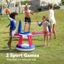 JOYIN Juguete de Flotador para Piscina, Red Inflable de Voleibol y Aros de Baloncesto para Niños y Adultos, Pelotas Incluidas,