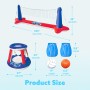 JOYIN Juguete de Flotador para Piscina, Red Inflable de Voleibol y Aros de Baloncesto para Niños y Adultos, Pelotas Incluidas,