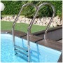 GRE 790098 - Piscina de madera ovalada SUNBAY 672 x 472 x 146 cm con escalera Ext. Madera/Int. Acero inoxidable y filtro de