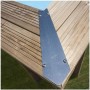 GRE 790098 - Piscina de madera ovalada SUNBAY 672 x 472 x 146 cm con escalera Ext. Madera/Int. Acero inoxidable y filtro de