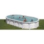 Gre Piscina de Acero Elevada,Ovalada con Aspecto Acero Nórdico. Piscinas Desmontables para Jardín. 610 x 375 x 132 cm - Piscina