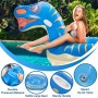 Flotador de Piscina Dinosauria, Colchoneta Hinchable, Flotador Gigante, con 2 Agujeros Inflables y 1 Pegatina de Parche, Piscina