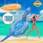 Flotador de Piscina Dinosauria, Colchoneta Hinchable, Flotador Gigante, con 2 Agujeros Inflables y 1 Pegatina de Parche, Piscina
