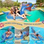 Flotador de Piscina Dinosauria, Colchoneta Hinchable, Flotador Gigante, con 2 Agujeros Inflables y 1 Pegatina de Parche, Piscina