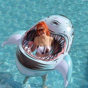 Inflatable Shark Float,Ride on Pool Party Lounge Toys for Kids Adults,Giant Inflatable Swimming Ring Swimming Pool Float Summer