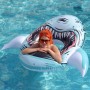 Inflatable Shark Float,Ride on Pool Party Lounge Toys for Kids Adults,Giant Inflatable Swimming Ring Swimming Pool Float Summer