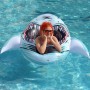 Inflatable Shark Float,Ride on Pool Party Lounge Toys for Kids Adults,Giant Inflatable Swimming Ring Swimming Pool Float Summer