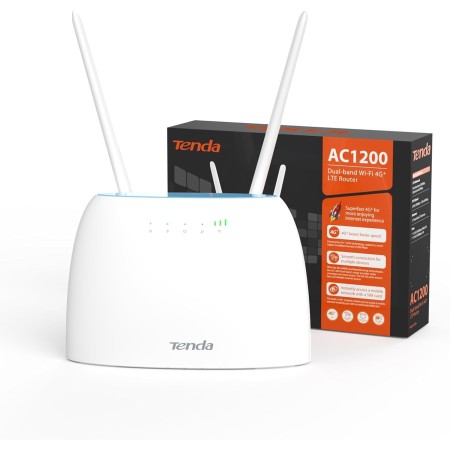 Tenda 4G09 Router 4G+ LTE CAT6, Router SIM 4G WiFi AC1200 5GHz & 2.4GHz, 2 Antenas Desmontables de 5dBi, Gigabit Port 1000Mbps,
