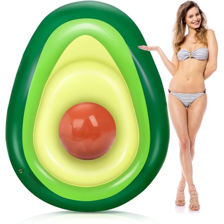 Flotador Inflable del Aguacate, Asiento de Piscina con una Pelota Inflable para Jugar, Material de PVC de la Protección del