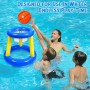 OSDUE 4PCS Aro de Baloncesto para Piscina y Soporte de Voleibol, Soporte de Voleibol Flotante Inflable, Juguetes de Baloncesto