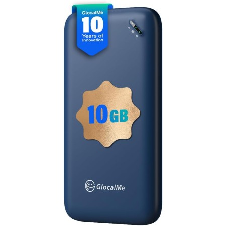 GlocalMe UPP WiFi portátil 4G LTE, Router WiFi portatil de Bolsillo con 1GB de Datos globales, No SIM, Disponible en más de 200