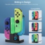 ELUTENG Base de Carga para Switch 4 en 1 Cargador para Nintendo Switch JoyCon con Indicador LED, 2H Carga Rápida para 4 Mandos