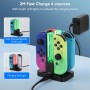 ELUTENG Base de Carga para Switch 4 en 1 Cargador para Nintendo Switch JoyCon con Indicador LED, 2H Carga Rápida para 4 Mandos