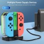 ELUTENG Base de Carga para Switch 4 en 1 Cargador para Nintendo Switch JoyCon con Indicador LED, 2H Carga Rápida para 4 Mandos
