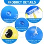 OSDUE 4PCS Aro de Baloncesto para Piscina y Soporte de Voleibol, Soporte de Voleibol Flotante Inflable, Juguetes de Baloncesto