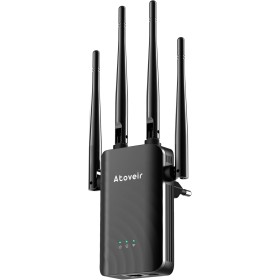 Atoveir Repetidor WiFi, Amplificador de Señal WiFi Potente con Diseño Ultradelgado, 2.4 GHz Amplificador WiFi, Fácil de Instalar