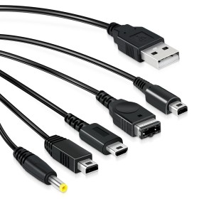 Mcbazel Cable Cargador USB 5 en 1, Cargador Usb Various Types Of Interfaces Compatible con Consolas DS Lite/NDS/New 3DS XL/New