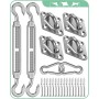 Kit Montaje Toldos Vela: M6 Tensores para Toldos Vela Mosquetones Anclajes Kit Toldo Vela Rectangular Triangular, 40 Piezas