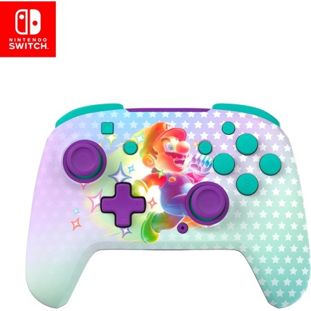 Turtle Beach Rematch: Control inalámbrico Super Mario Star - Todos los Nintendo Switch, Brilla en la Oscuridad, batería