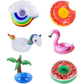 QEEQPF Juego de portavasos Inflable de 6 Piezas, Soporte para Bebidas para bañera de hidromasaje, Juguetes inflables para