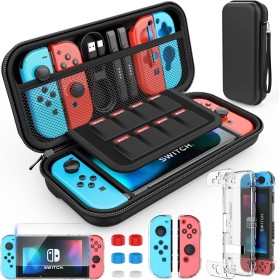 HEYSTOP - Funda Compatible con Nintendo Switch, Funda de Transporte con Funda para Interruptor, Protector de Pantalla HD Switch,