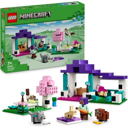 LEGO Minecraft El Santuario de Animales, Juguete de Construcción, Regalo para Niños y Niñas de 7 Años o Más y Fans del