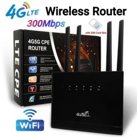 Enrutador inalámbrico 4G, módem enrutador 4G LTE CPE de 300Mbps, 4 ant