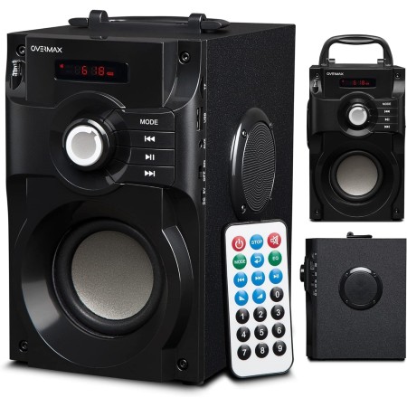OVERMAX Soundbeat 5.0 Altavoz Bluetooth USB SD AUX Radio 20W Función Karaoke Reproducción de Audio Radio FM Mini Jack Lector de