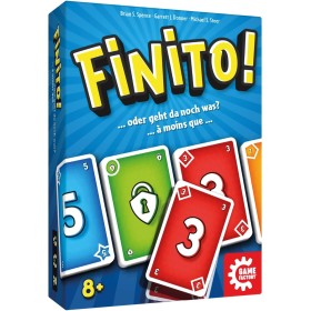 Game Factory 646090 Finito, emocionante Cartas para 2-6 Jugadores, rápido para Adultos y niños a Partir de 8 años, Juego