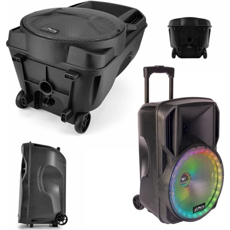 Party Light & Sound - PARTY-8LED - Altavoz a Pilas de 8"/20cm de 200W RMS con 1 micrófono con Cable y Efecto de luz en el woofer