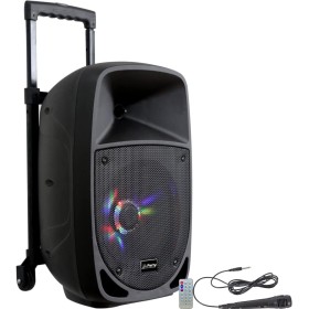 Party Light & Sound - PARTY-8LED - Altavoz a Pilas de 8"/20cm de 200W RMS con 1 micrófono con Cable y Efecto de luz en el woofer